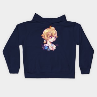 Mika - Genshin Impact Fanart - Watercolor Texture Kids Hoodie